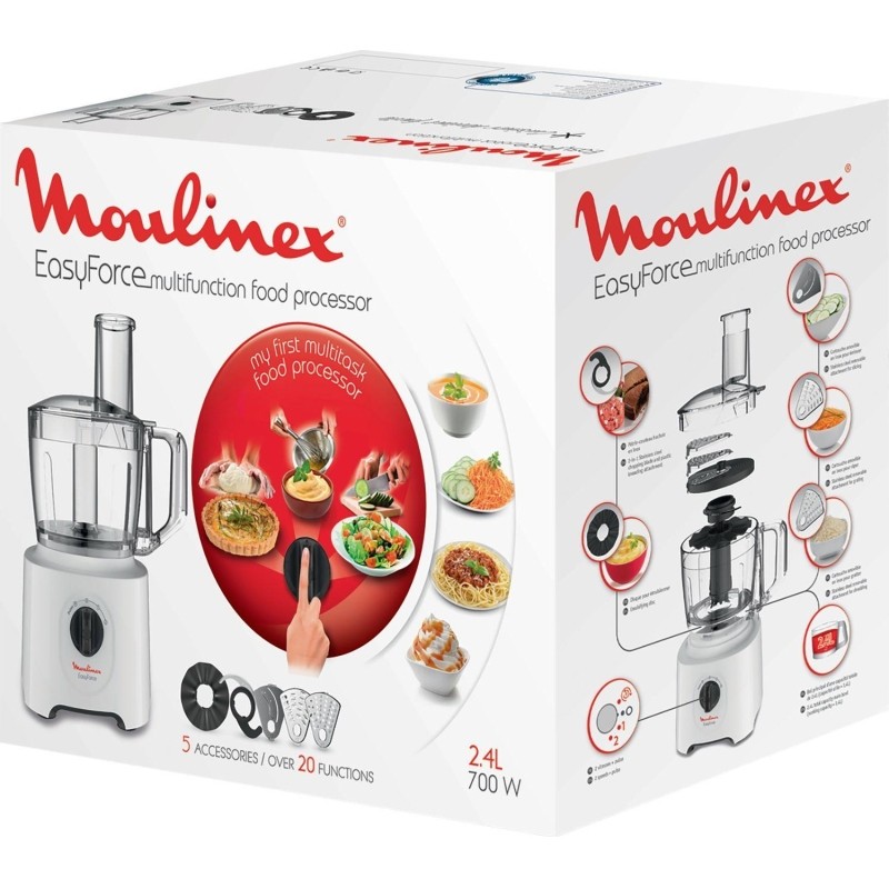 Кухонный комбайн Moulinex FP244110 белый, 700Вт, 2 скор
