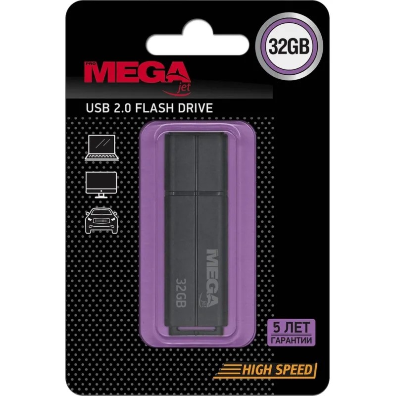 Флеш-память ProMega jet, 32Gb, USB 2.0, чер, PJ-FD-32GB-Black
