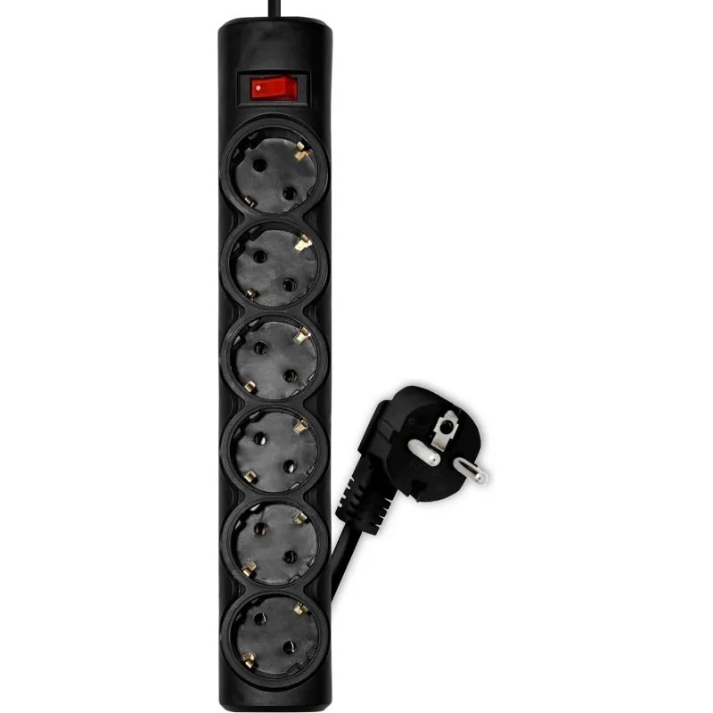 Сетевой фильтр PROGIX PG636 6р/3м/2,2кВт/10А заземеление, черный,ПВС 3х0.75