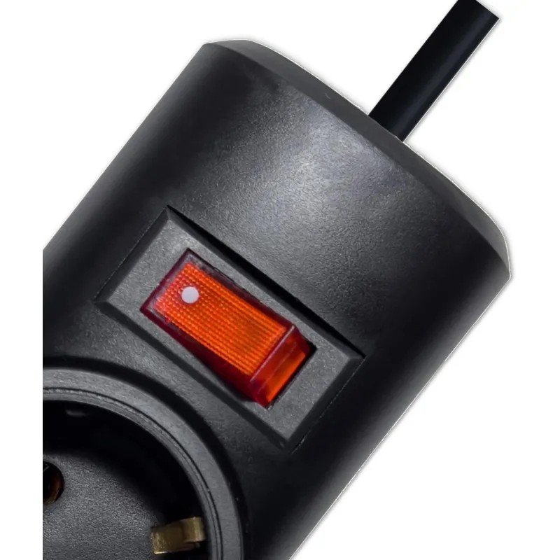Сетевой фильтр PROGIX PG636 6р/3м/2,2кВт/10А заземеление, черный,ПВС 3х0.75