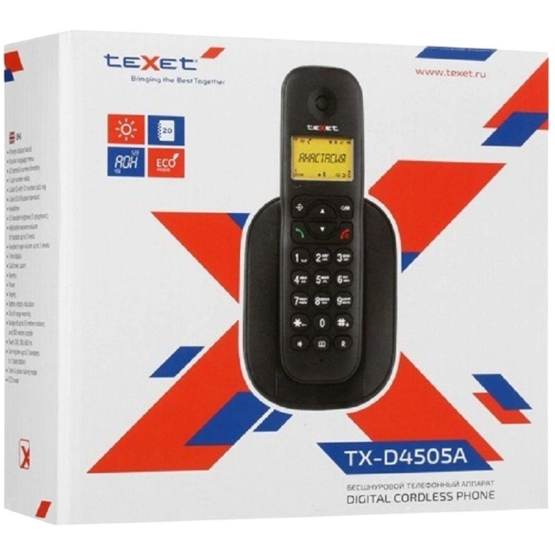 Радиотелефон teXet TX-D4505A черный