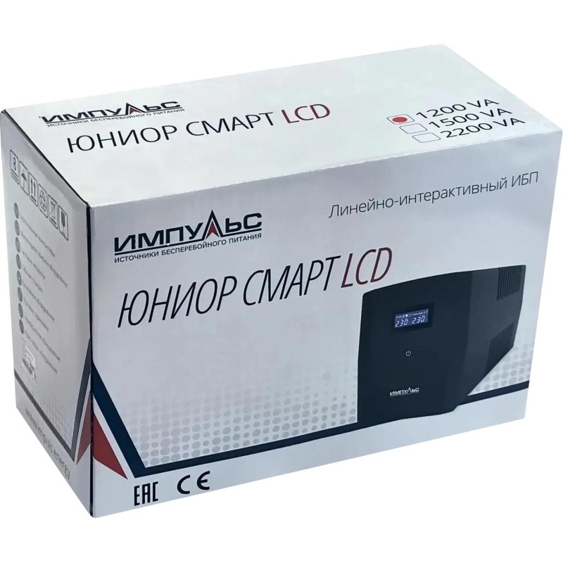ИБП Импульс Юниор Смарт 1200 720Вт 1200ВА черный (JS12223)