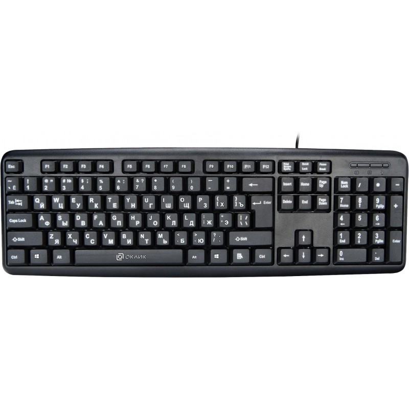 Клавиатура Oklick 180V2 черный USB