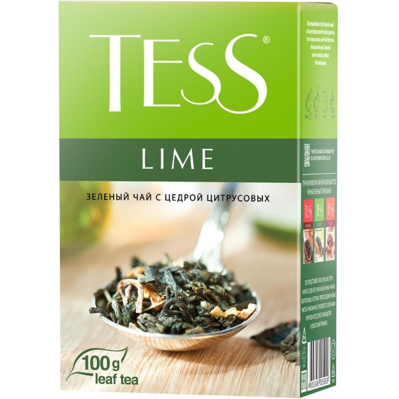 Чай Tess Lime листовой зеленый с добавками,100г 0590-15