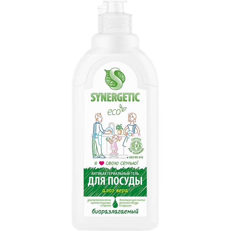 Средство для мытья посуды Synergetic Антибакт. Алоэ Вера 500мл флип-топ