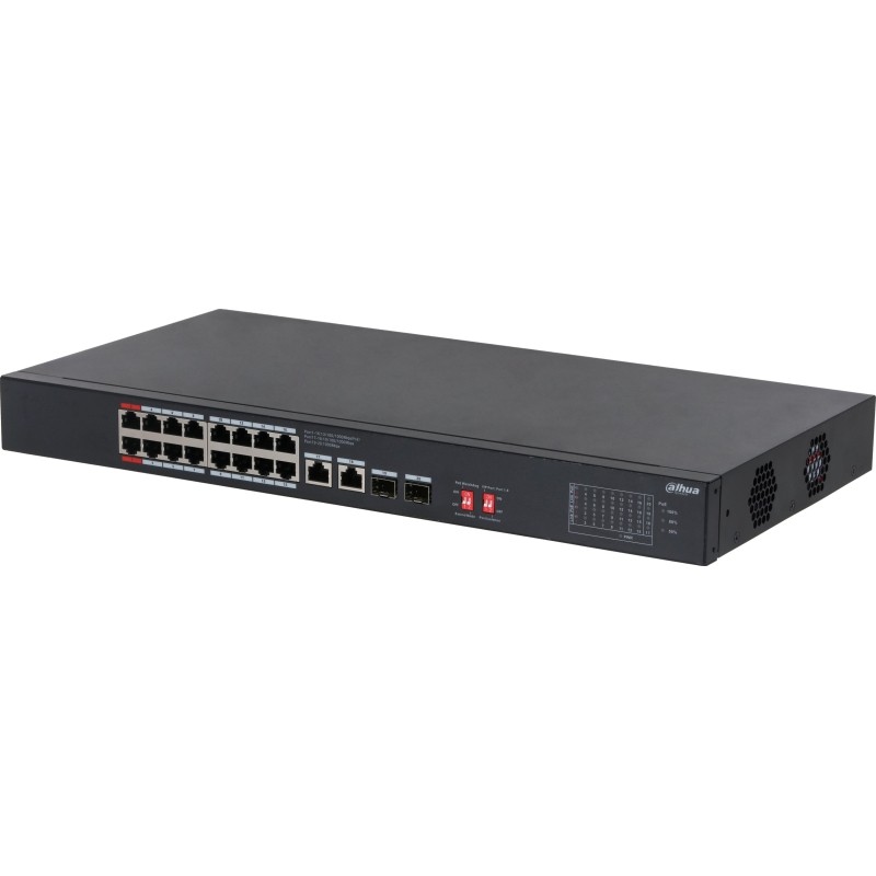Коммутатор DAHUA DH-S3220-16GT-240 16-порт управл,PoE,L2,RJ45,uplink