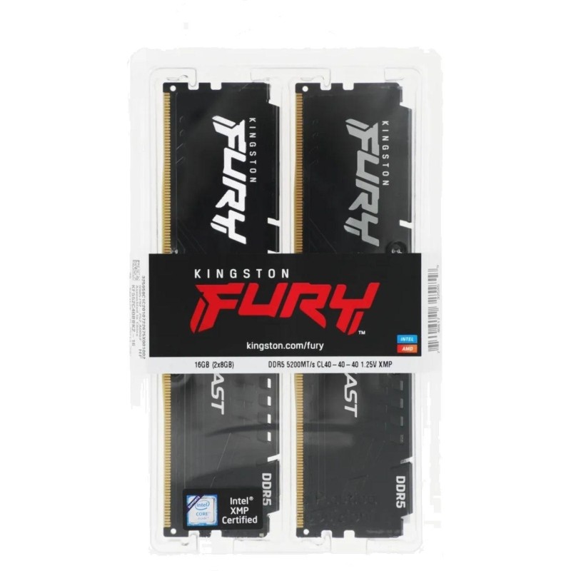 Модуль памяти Kingston FURY DDR5 DIMM 16GB(2x8Gb) 5200Мгц(KF552C40BBK2-16)