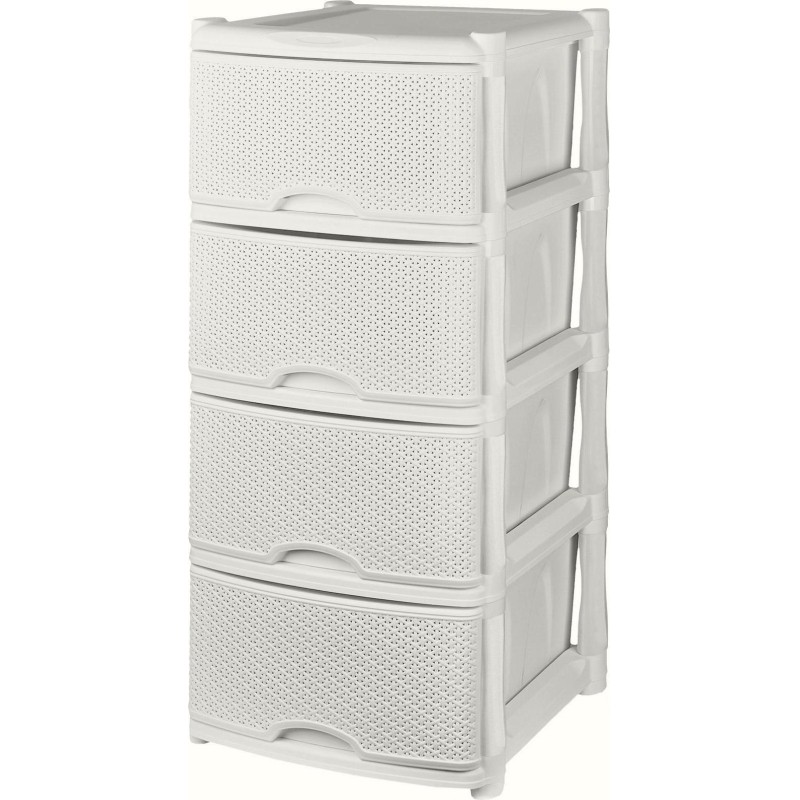Комод PR_Keeplex Rattan четырехсекционный белое облако