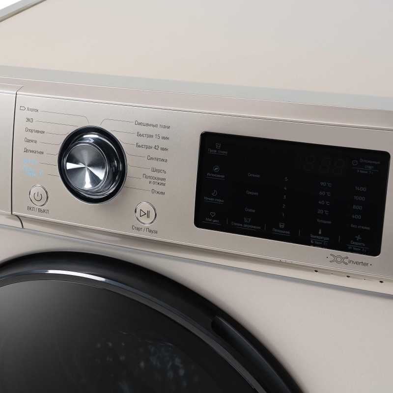 Стиральная машина Бирюса WM-SL1014/15 B,A+++,фронт,макс.:10кг золот,инверт