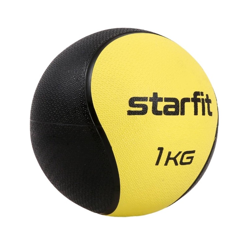 Медбол высокой плотности STARFIT GB-702 1 кг, желтый,УТ-00018934