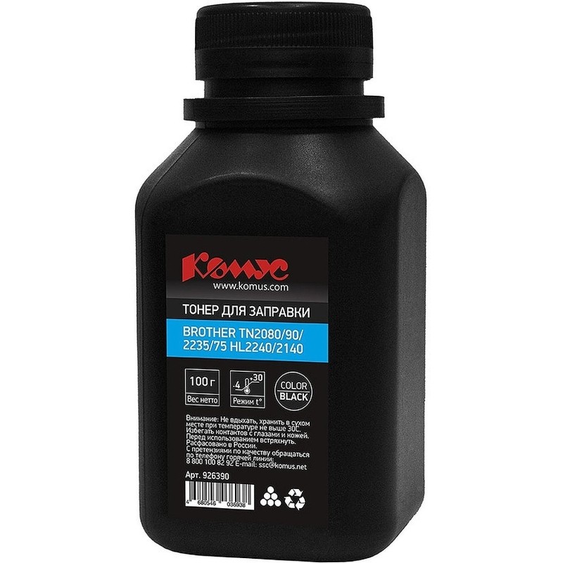 Тонер Комус чёрн. для Brother TN2080/90/2235/75 HL2240/2140 (100 г.)