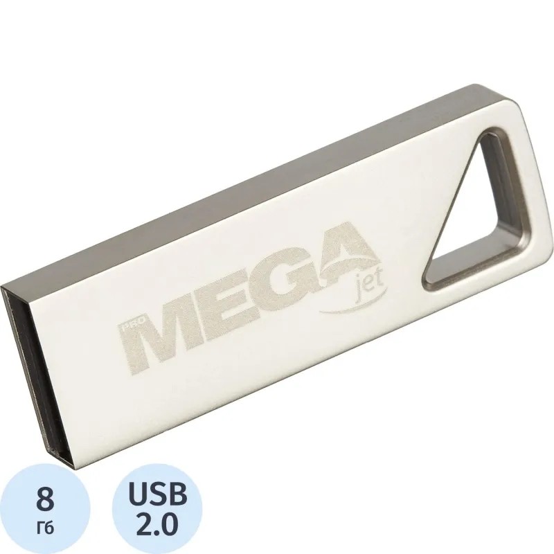 Флеш-память Promega Jet 8GB USB2.0 серебро, металл, под лого NTU326U2008GS