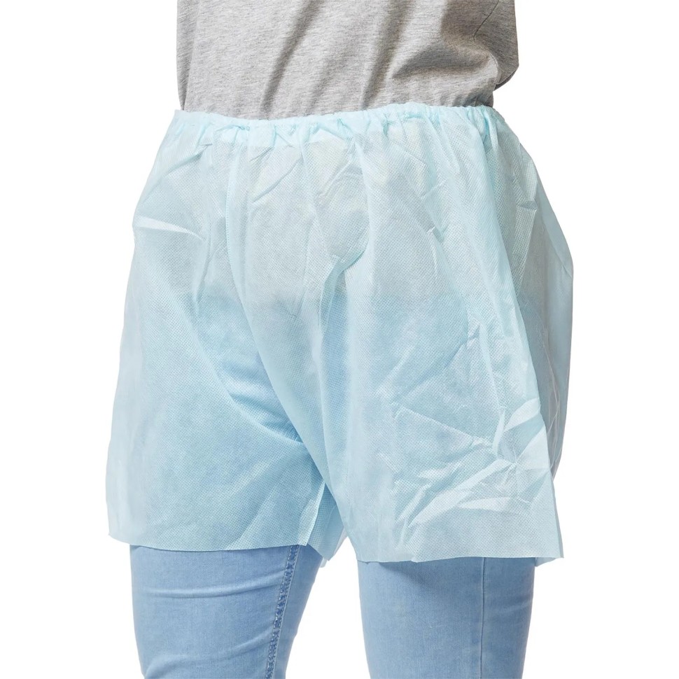 Трусы н/с, с разрезом дл.38см, р.52-54,голубые пл.42, 10шт/уп  Гекса