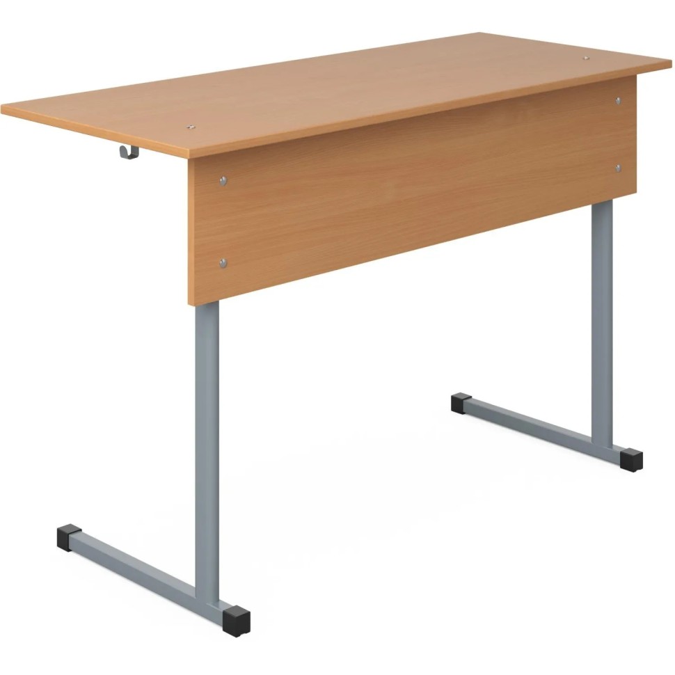 Парта МЕТ_Стол ученический Комфорт 2-местный 6г.р. бук/серый