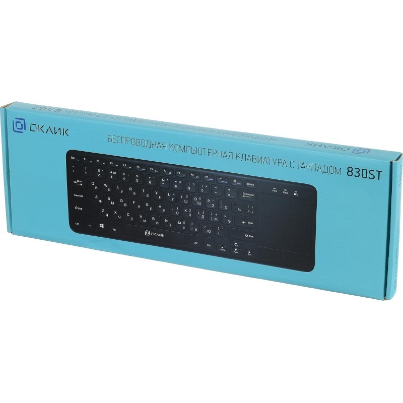 Клавиатура Oklick 830ST черный USB беспроводная slim Multimedia Touch