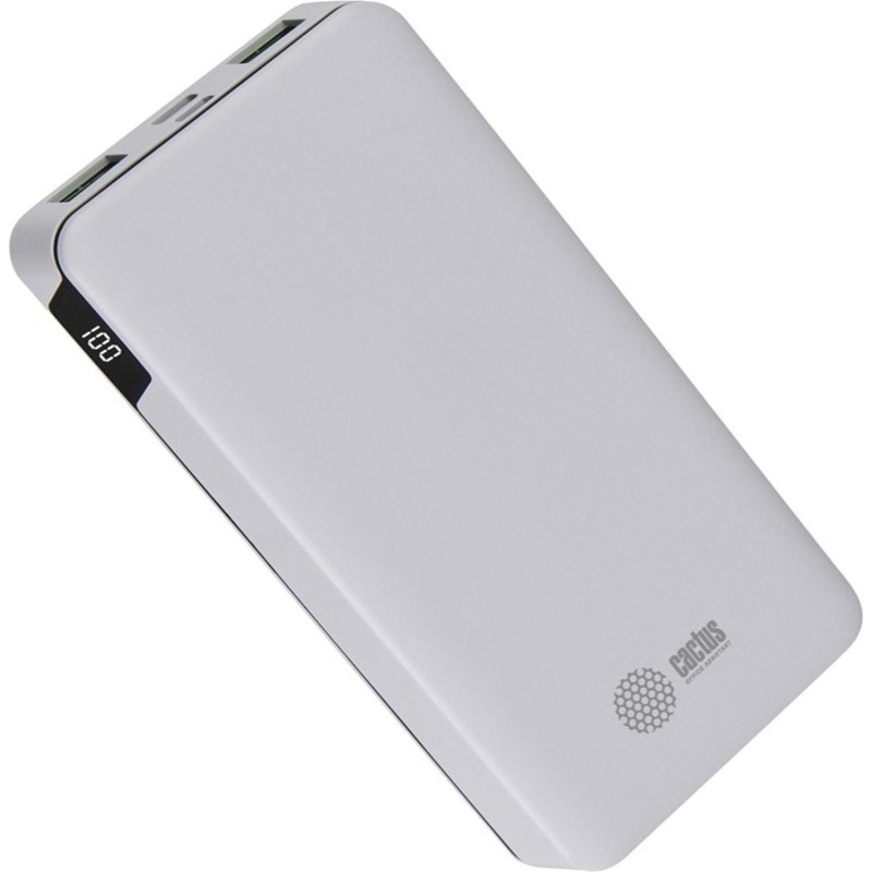 Внешний аккумулятор Cactus CS-PBFSKT-10000 10000mAh 2.1A 2xUSB белый