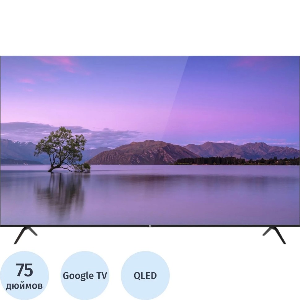 Телевизор BQ 75FSU03B, UHD ready, смарт (Google)