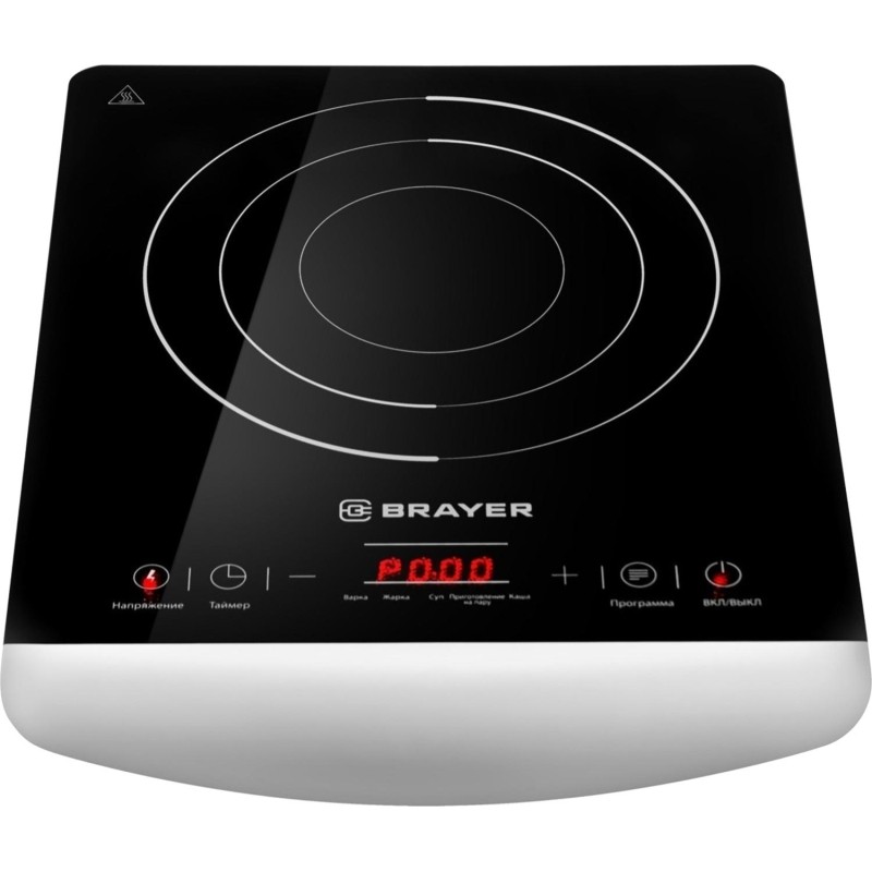 Плита индукционная Brayer 2801BR,настол.1 конф,2000Вт,зак.стекло,сенс. упр