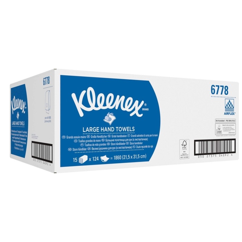 Полотенца бумажные д/дисп KK Kleenex Ultra 2сл бел Sсл 124 лист.15 пач.6778