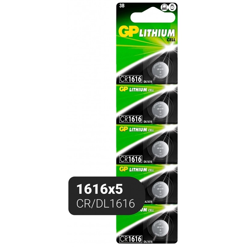 Батарейка GP Lithium CR1616 5 шт/бл, CR1616RA-7C5