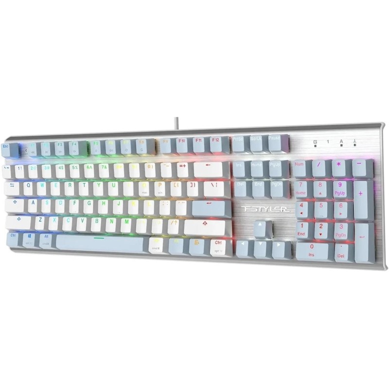 Клавиатура A4Tech Fstyler FS100 Neon механич/син/бел/USB/gamer/LED 2000258