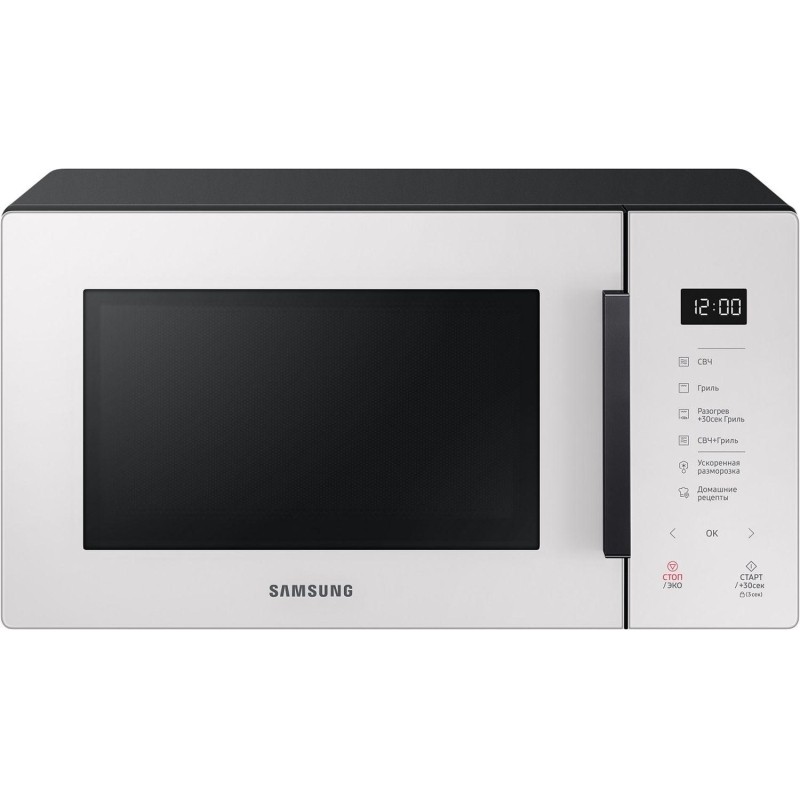 Микроволновая печь Samsung MG23T5018AE/BW, 800Вт, 23л,  белый/черный