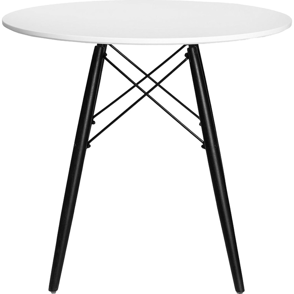 Стол обеденный LO_DOBRIN CHELSEA`80 BLACK LMZL-TD-108_B-TR_MDF белое/черное