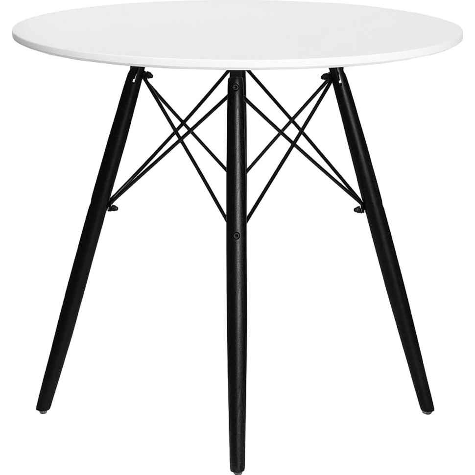 Стол обеденный LO_DOBRIN CHELSEA`80 BLACK LMZL-TD-108_B-TR_MDF белое/черное