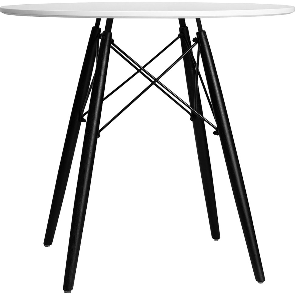 Стол обеденный LO_DOBRIN CHELSEA`80 BLACK LMZL-TD-108_B-TR_MDF белое/черное