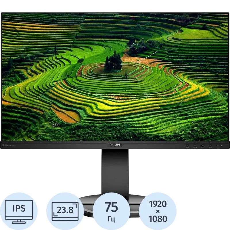 Монитор Philips (241B8QJEB/00)23.8/FHD/IPS/75Hz/250cd/5ms