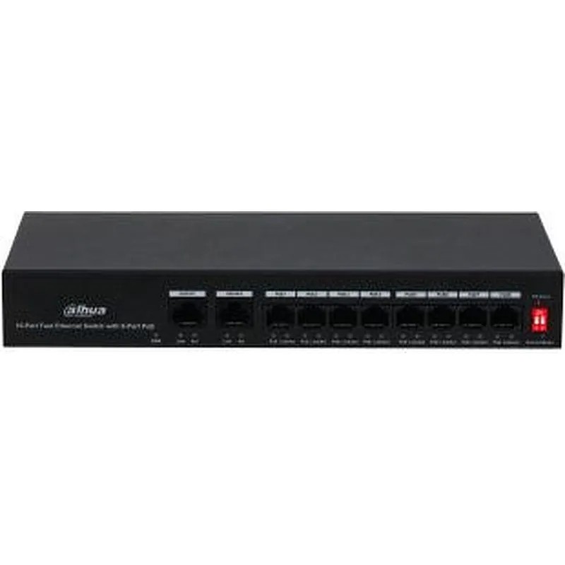 Коммутатор DAHUA DH-PFS3010-8ET-65 8-порт неуправл,РоЕ,8RJ45 uplink