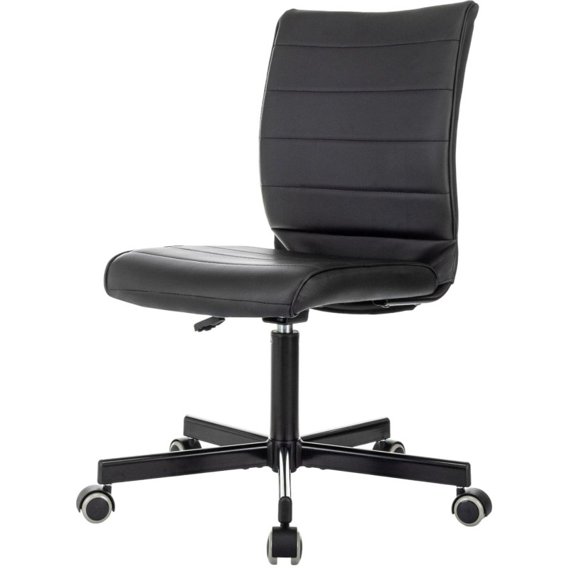 Кресло VB_EChair 303 PU черный эко.кожа крестов. металл черный