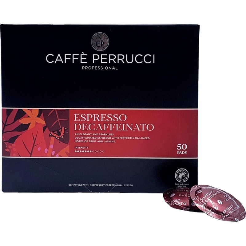Кофе в капсулах для кофемашин Nespresso Professional Caffe Perrucci Espresso Decaffeinato (50 штук в упаковке)