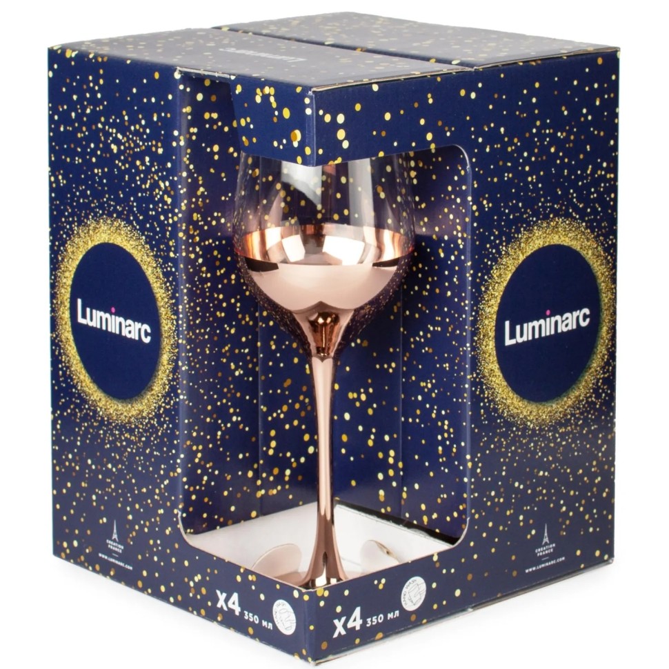 Набор бокалов для вина СЕЛЕСТ ЭЛЕКТРИЧЕСКАЯ МЕДЬ 4шт 350мл