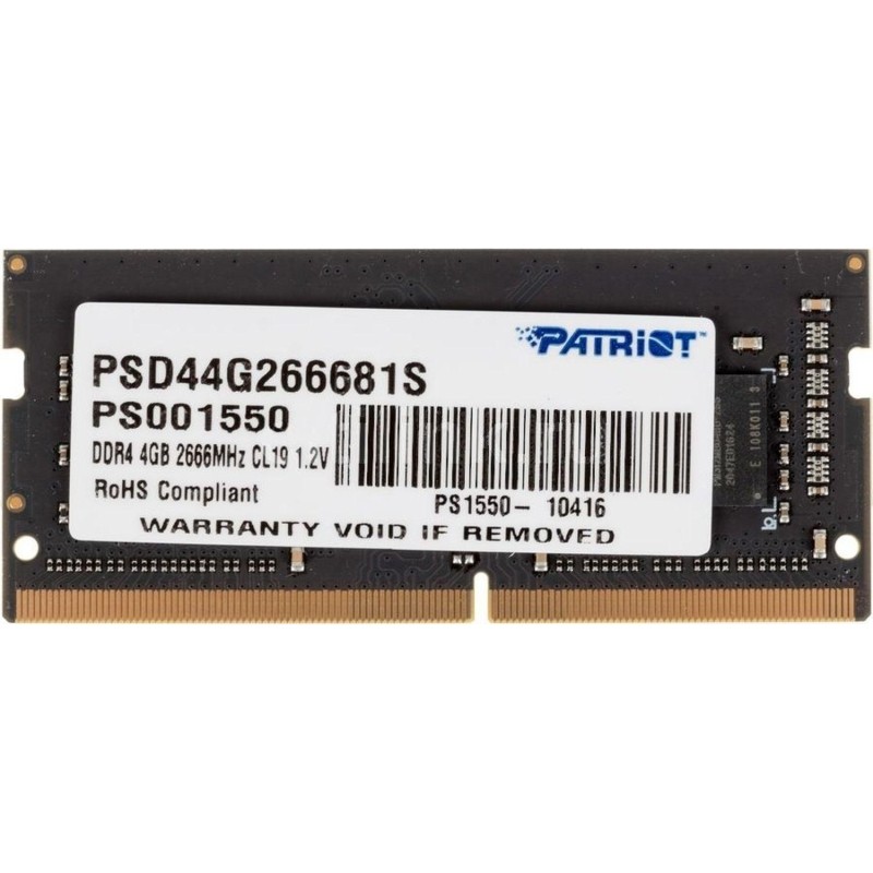 Модуль памяти Patriot DDR4 SO-DIMM 4Gb 2666МГц CL19 (PSD44G266681S)