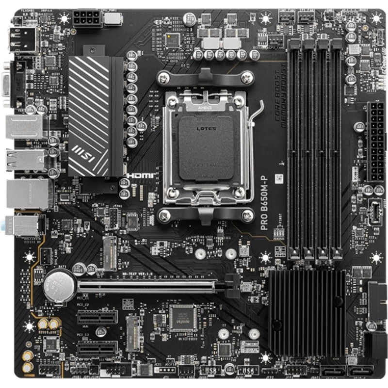 Материнская плата MSI PRO B650M-P B650, AM5, 4xDDR5, mATX