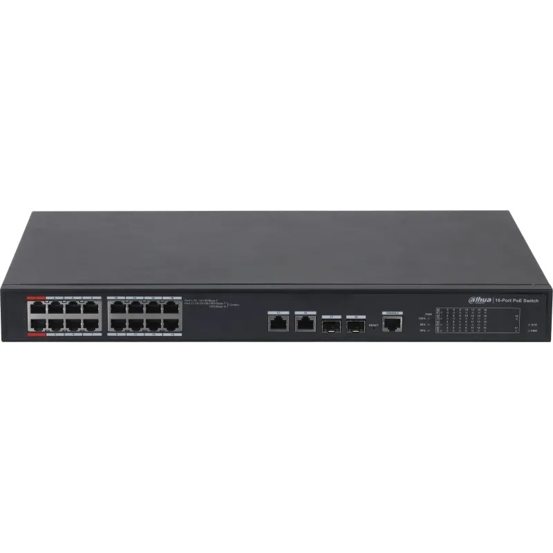 Коммутатор DAHUA (DH-PFS4218-16ET-190) 16-порт,РоЕ, 16RJ45,SFP,uplink