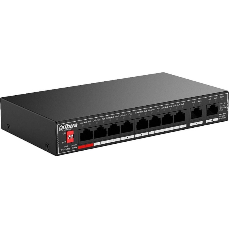Коммутатор DAHUA DH-SG1010P 10-порт гб неуправл, RJ45,PoE,uplink