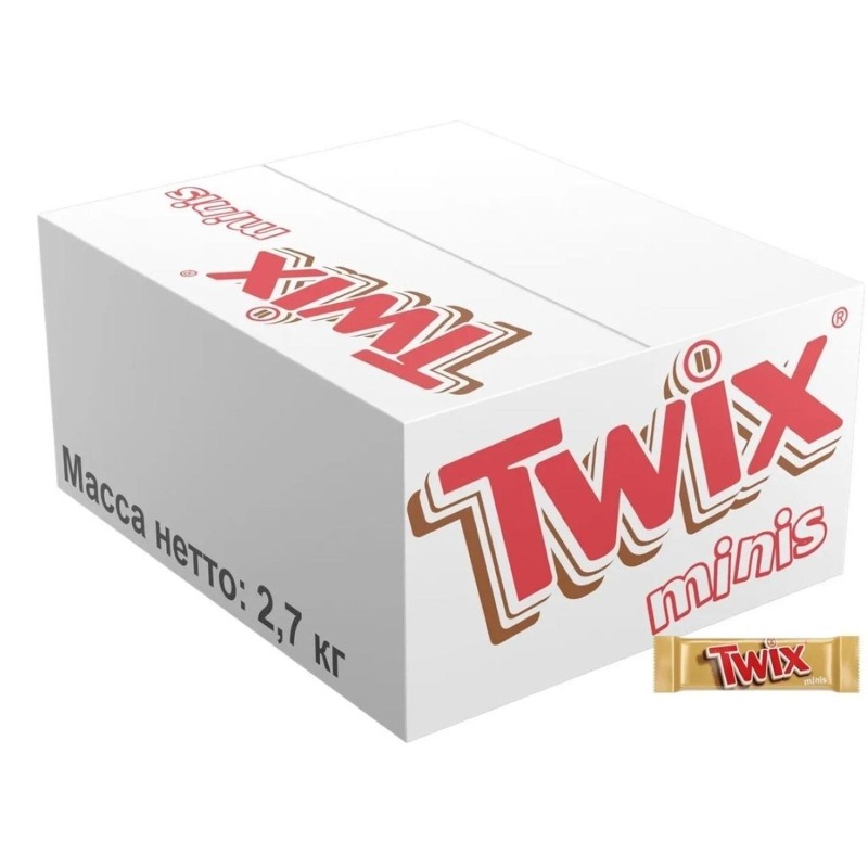 Шоколадный батончик Twix минис, 2,7кг/уп