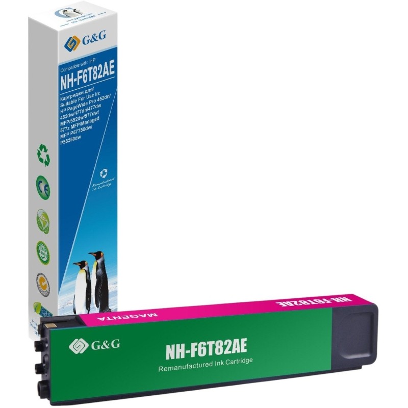 Картридж струйный G&amp;G F6T82AE пур. для HP PageWide Pro 452dn/452dw/477dn