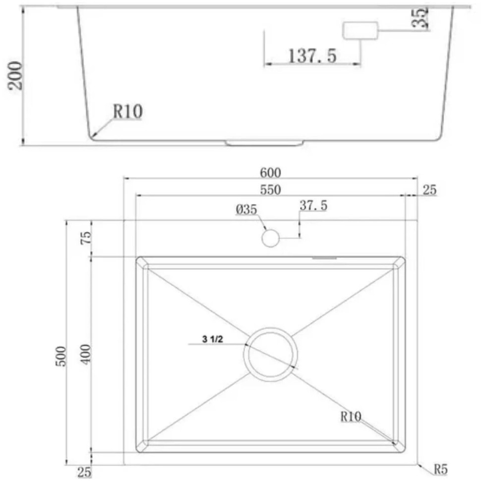 Мойка врезная Юкинокс комплект Практика PRB600.500 -GT10C 0CW с выпуском Мойка врезная Юкинокс комплект Практика PRB600.500 -GT10C 0CW с выпуском