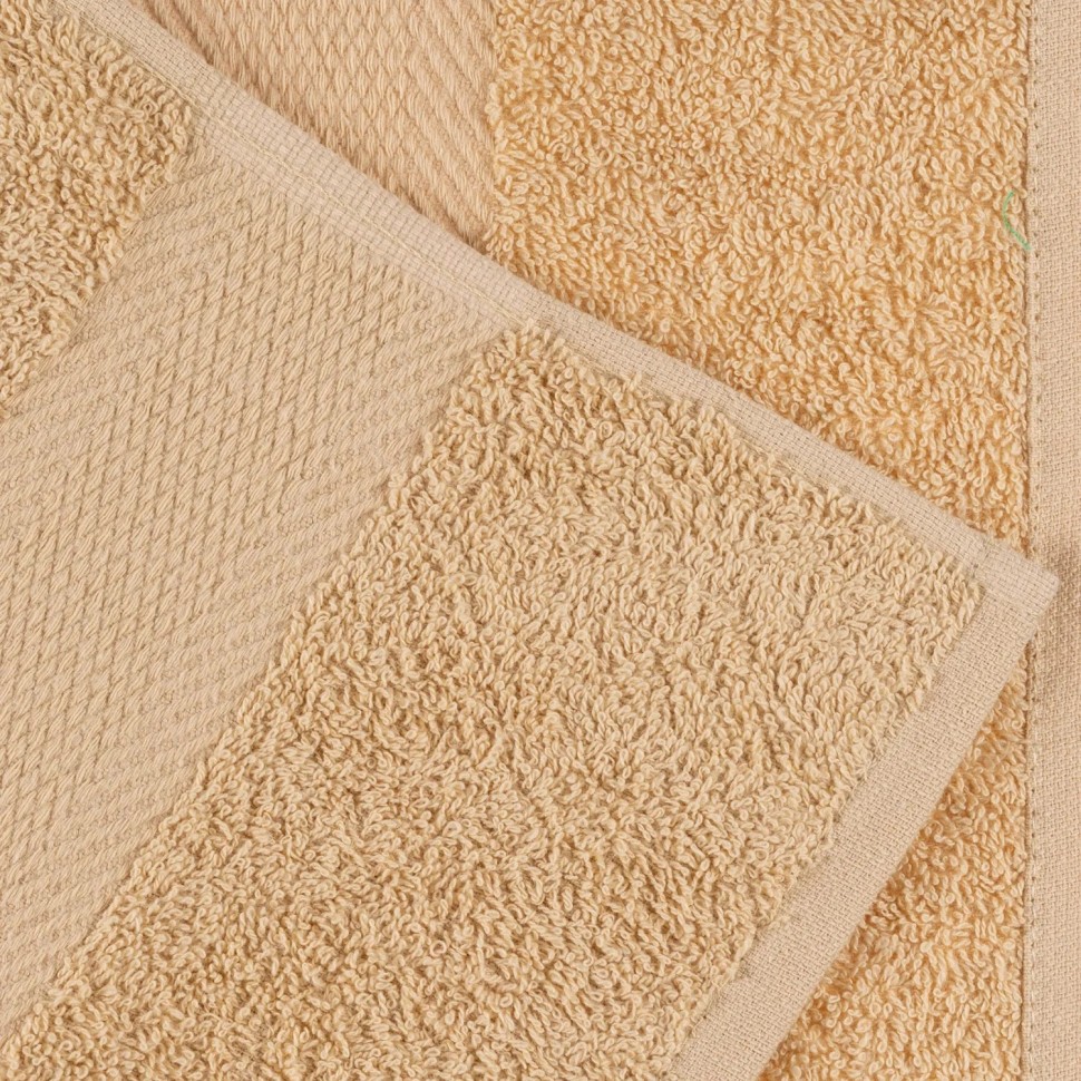 Набор полотенец махровых бордюр 440 г/м2, 40х70 песочный, 10шт