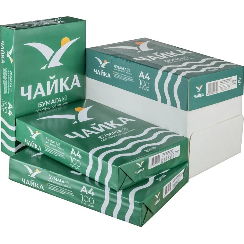 Бумага Чайка (А4, марка С, 72-80 г/кв.м, 500 л)