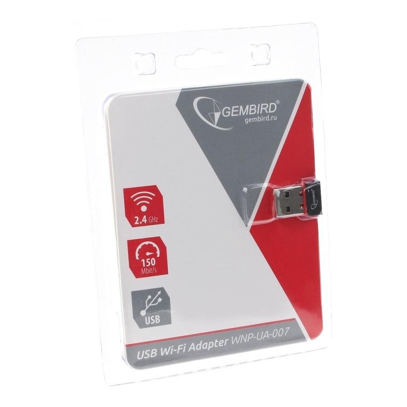 Сетевой адаптер микро WiFi Gembird 150 Мбит, USB, 802.11b/g/n