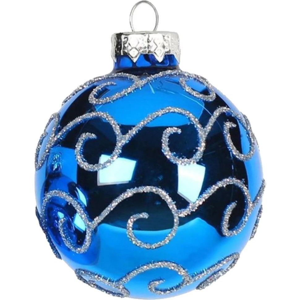 Набор шаров Шары синие с серебрян,наб.4шт 6х6х6см 90648