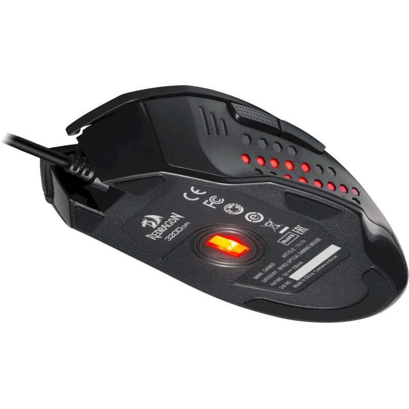 Мышь компьютерная Redragon Gainer (75170)игр.провод.черн,6кн,3200dpi