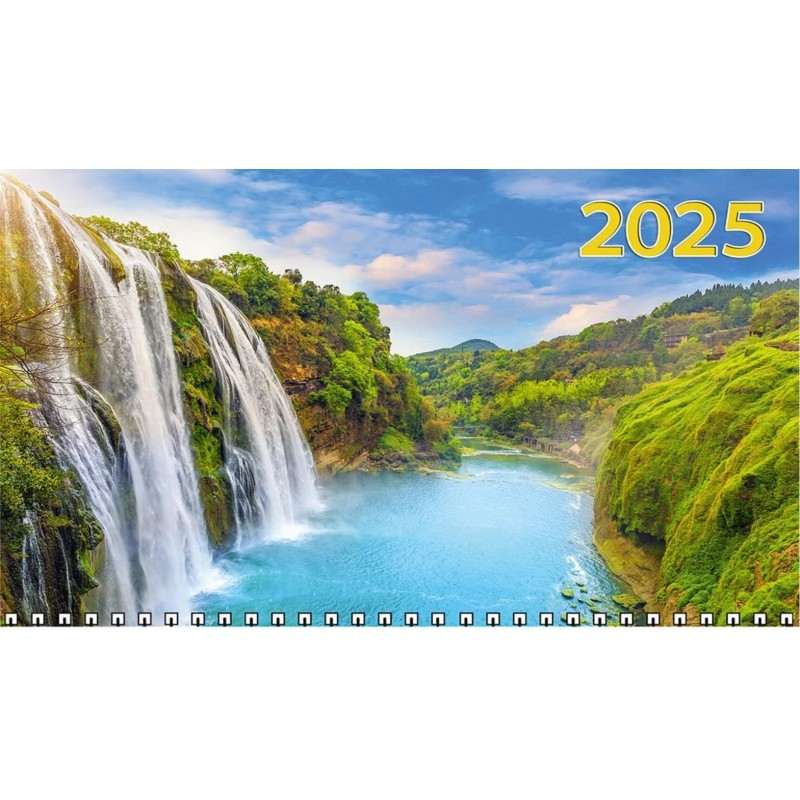 Календарь настен 3-х бл,2025,Водопад,офс,195х465,КМ01-25