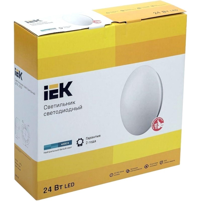 Светильник светодиодный IEK 24Вт,4000К,1440Лм,IP20 (LDPB0-1003-24-4000-K01)