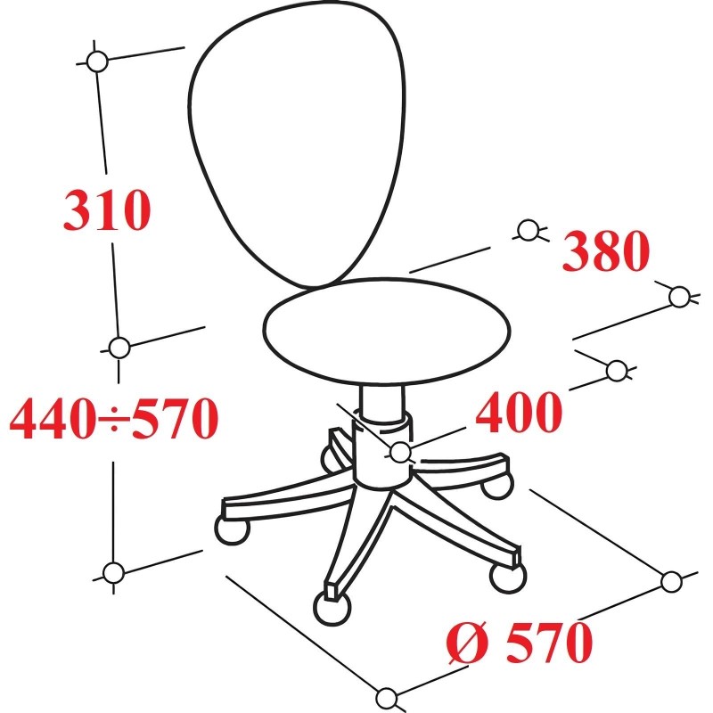 Кресло КО_Echair КР01.00.09Л КР09ЛПП-ПС-02 тк Космонавт, газлифт, пластик