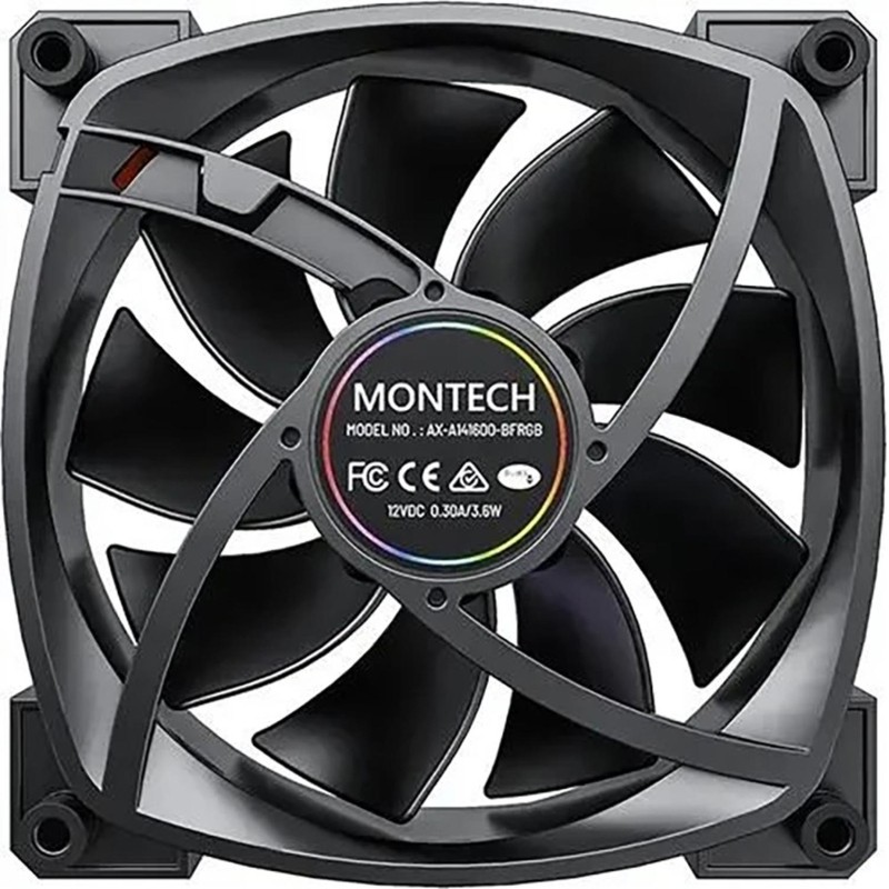 Вентилятор Montech (AX140 PWM BLACK)ARGB 140х140x25 черн. 4-pin Ret